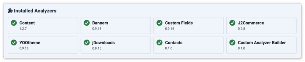 MAT Dashboard > Installed Analyzers screenshot